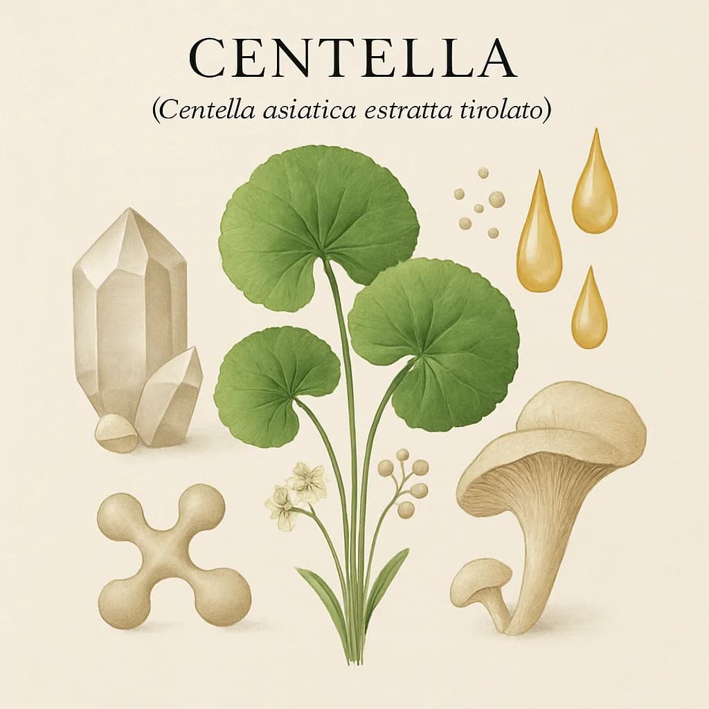 Illustrazione editoriale di Centella (Centella asiatica estratto titolato), categoria botanico