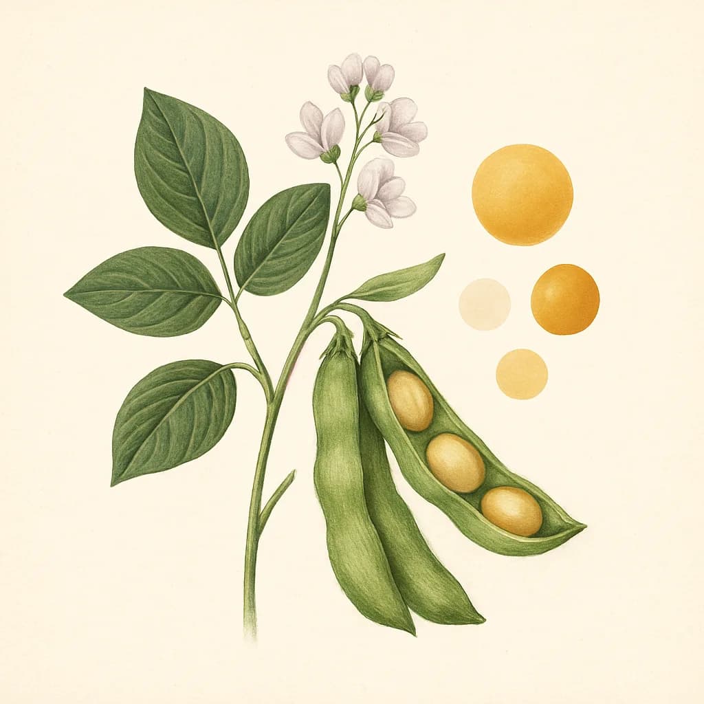 Illustrazione editoriale di Isoflavoni di Soia, categoria botanico