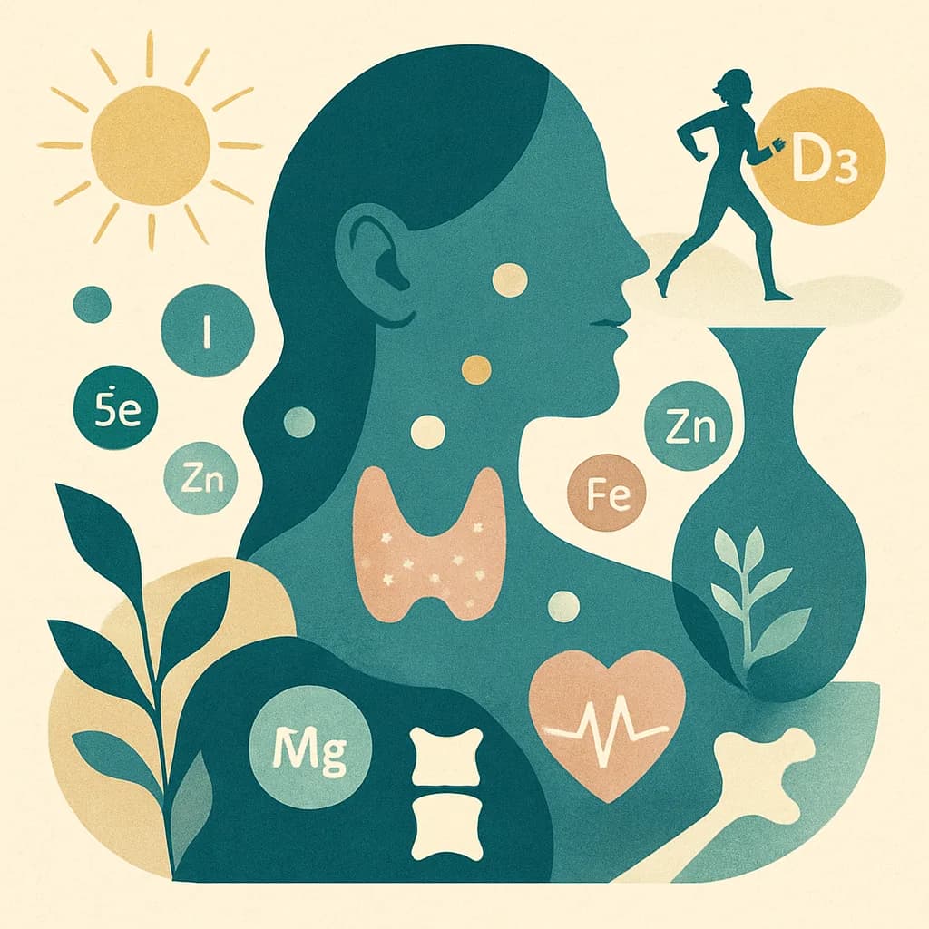 Illustrazione editoriale per Tiroide (supporto nutrizionale)