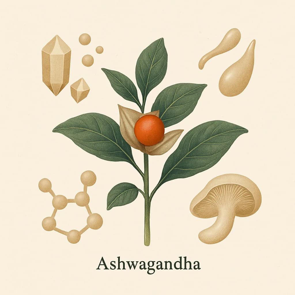 Illustrazione di Ashwagandha (Withania somnifera)