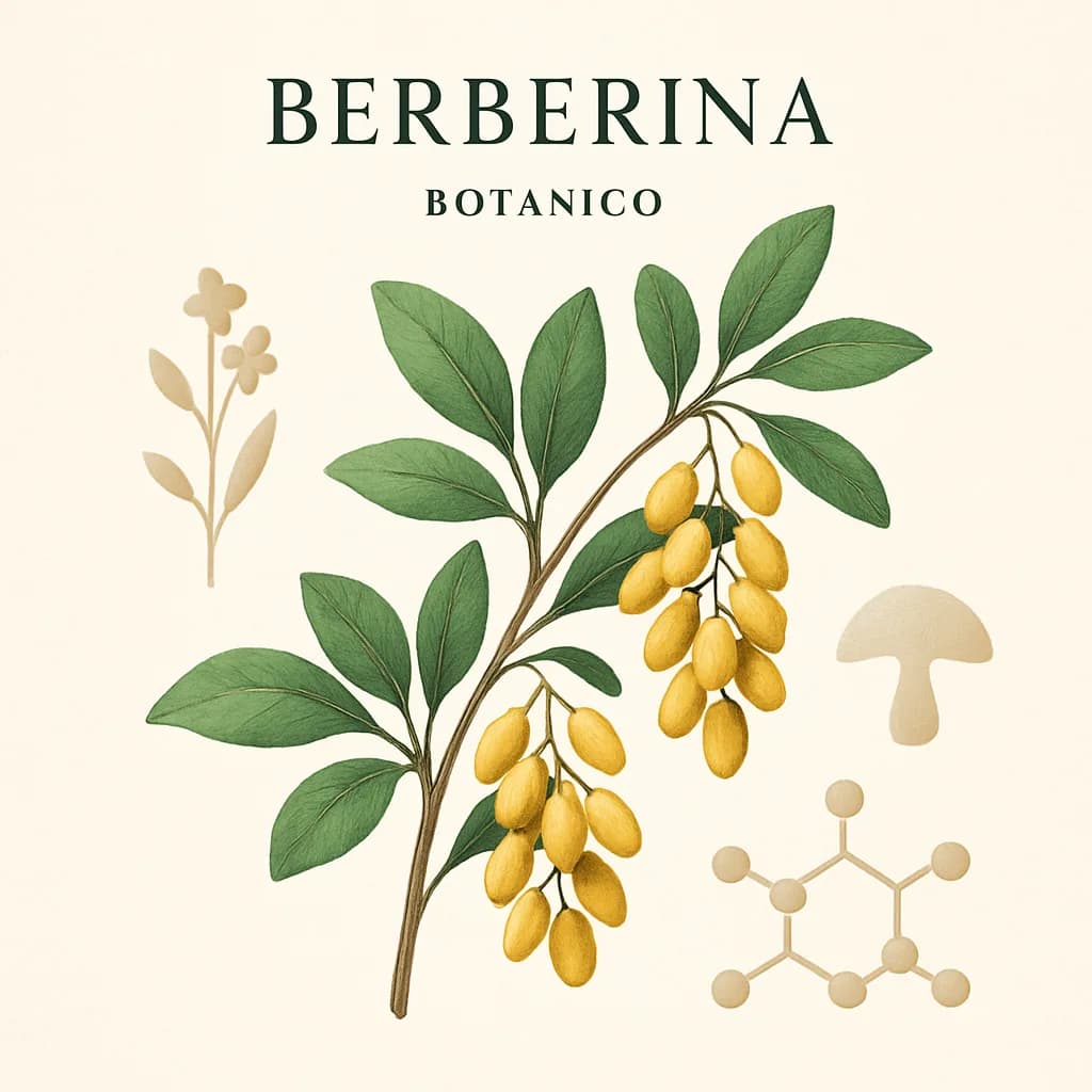 Illustrazione editoriale di Berberina, categoria botanico