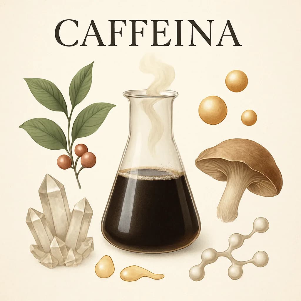 Illustrazione editoriale di Caffeina, categoria integratore sportivo