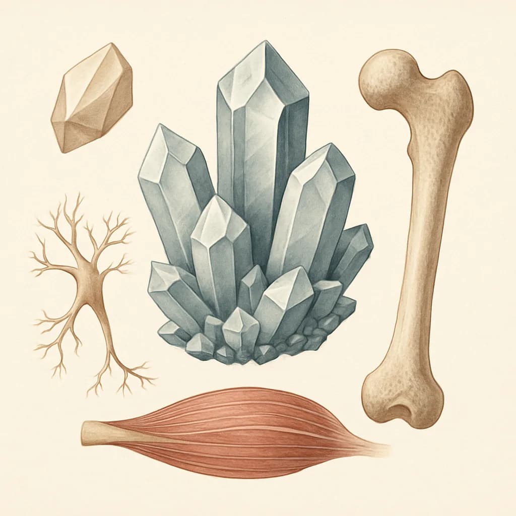 Illustrazione editoriale di Calcio, categoria minerale