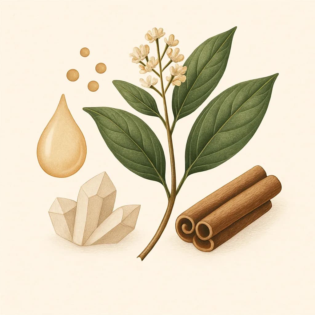 Illustrazione editoriale di Cannella (Cinnamomum), categoria botanico