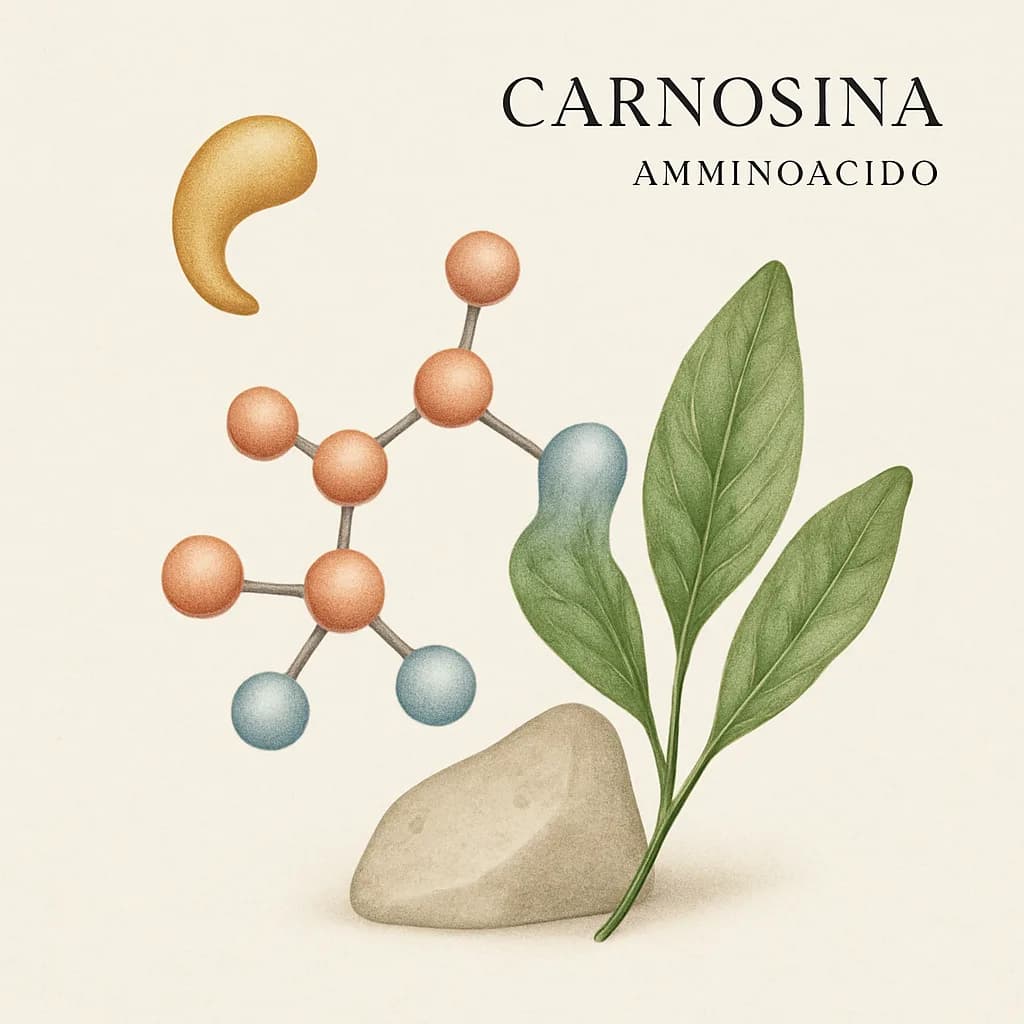 Illustrazione editoriale di Carnosina, categoria amminoacido