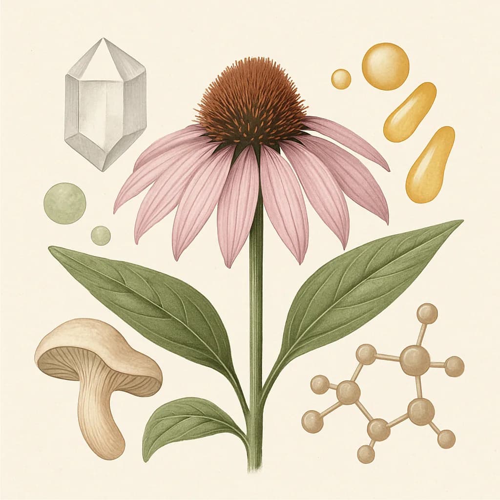 Illustrazione editoriale di Echinacea, categoria botanico