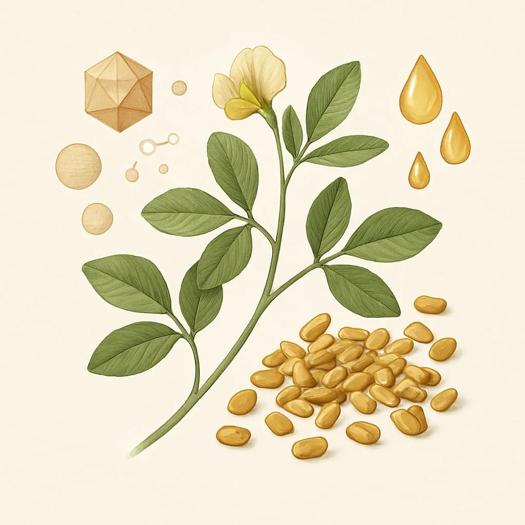 Illustrazione editoriale di Fieno Greco (Fenugreek), categoria botanico