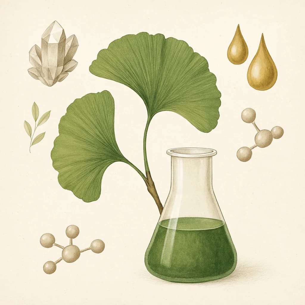 Illustrazione editoriale di Ginkgo Biloba, categoria botanico