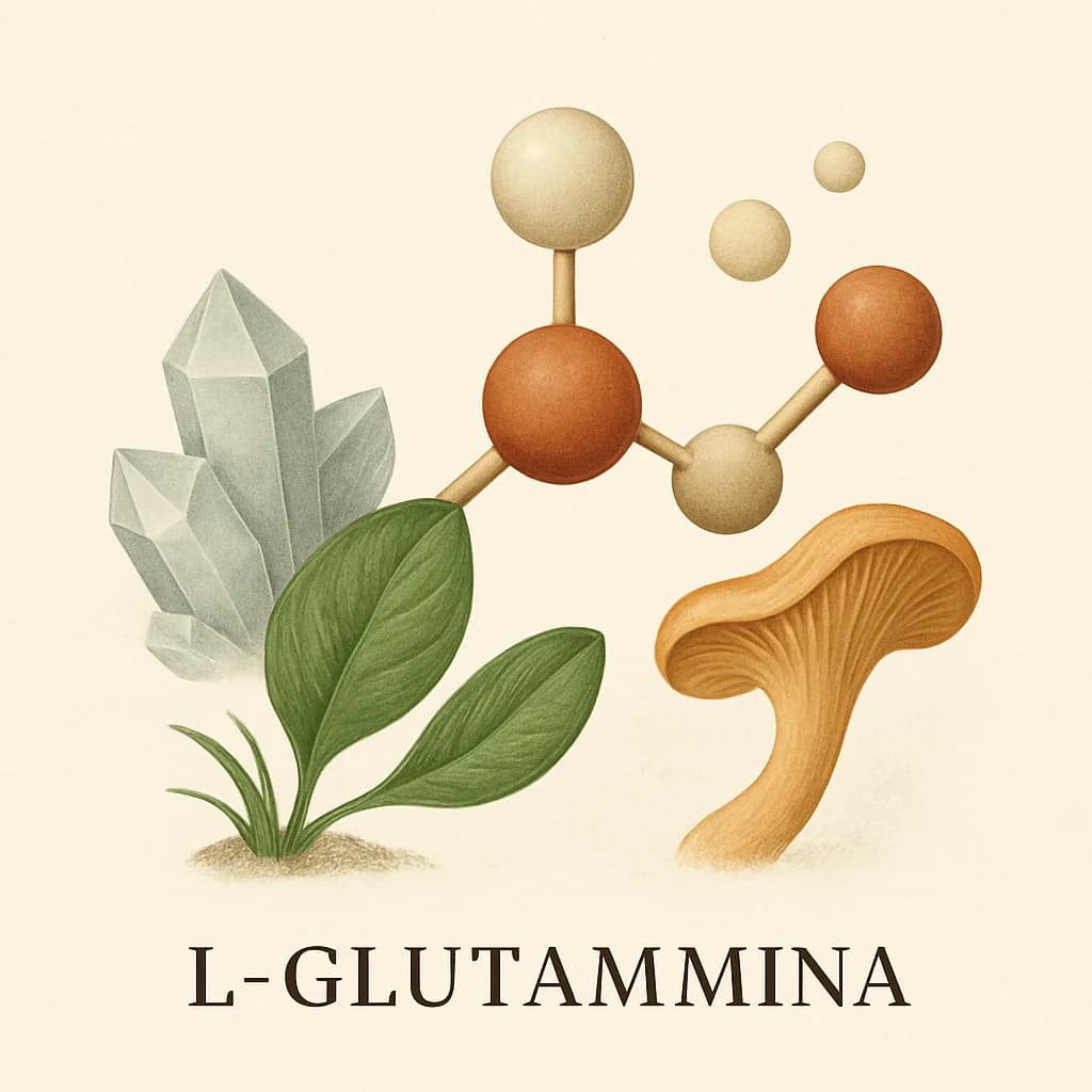 Illustrazione editoriale di L-Glutammina, categoria amminoacido
