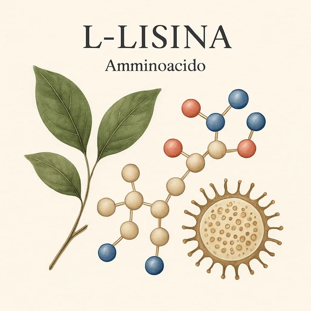 Illustrazione editoriale di L-Lisina, categoria amminoacido