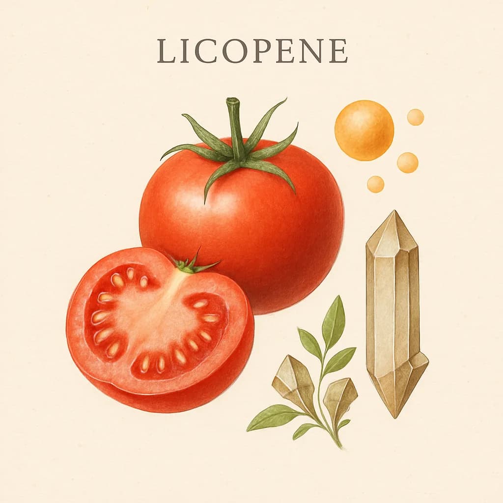 Illustrazione editoriale di Licopene, categoria antiossidante
