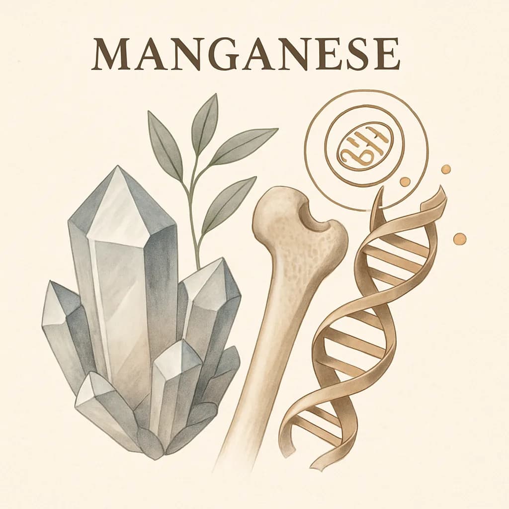 Illustrazione editoriale di Manganese, categoria minerale