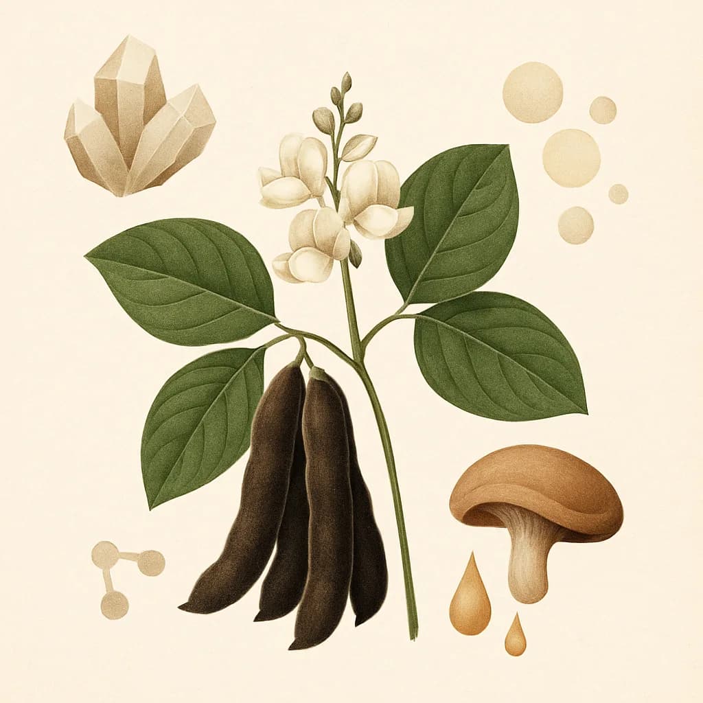 Illustrazione editoriale di Mucuna Pruriens (Kapikacchu), categoria botanico