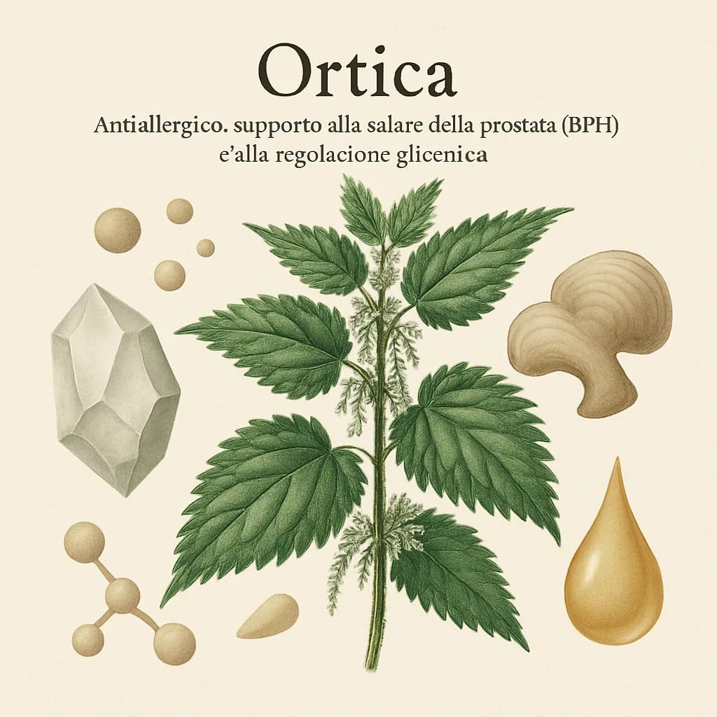 Illustrazione editoriale di Ortica (Stinging Nettle / Urtica dioica), categoria botanico
