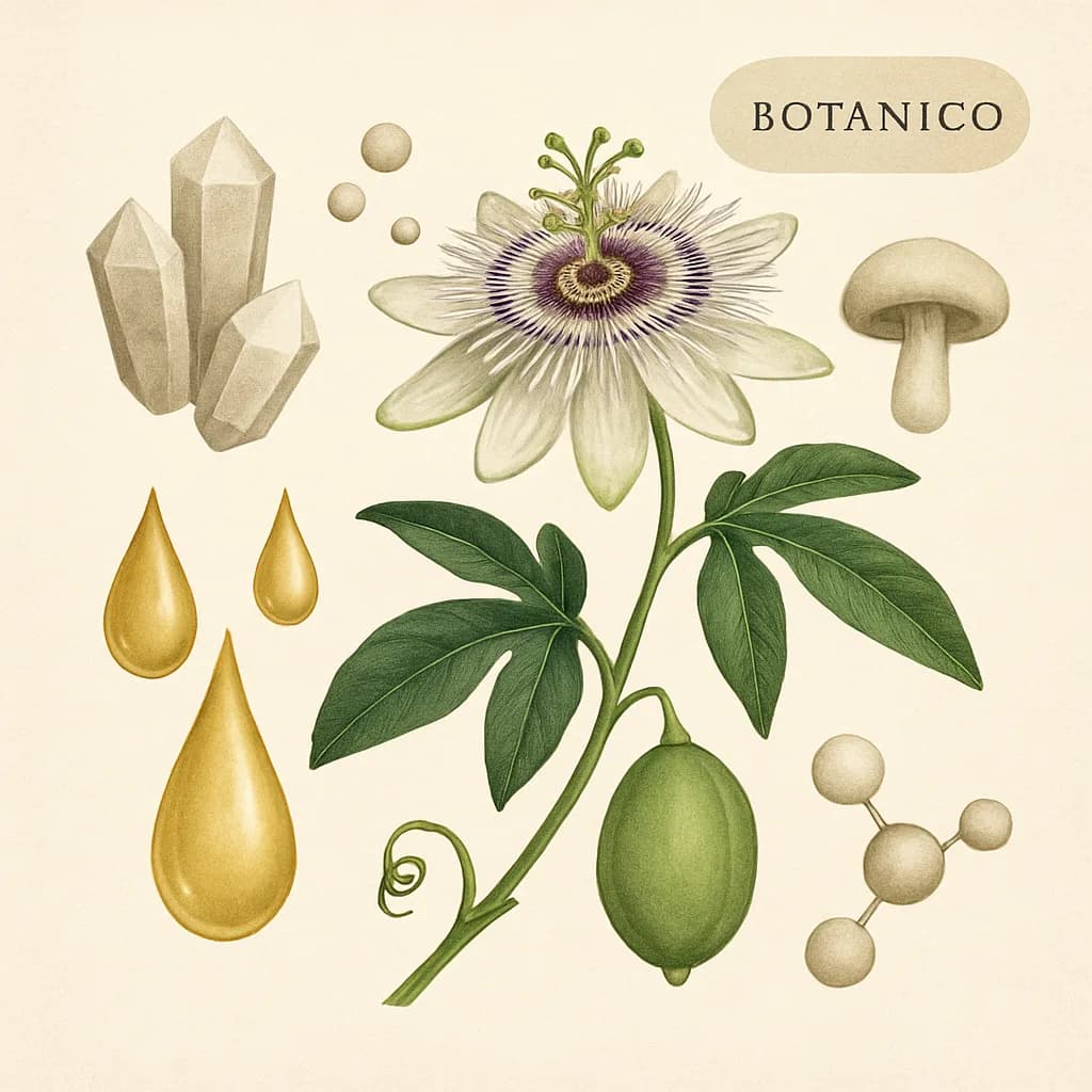Illustrazione editoriale di Passiflora (Passiflora incarnata), categoria botanico