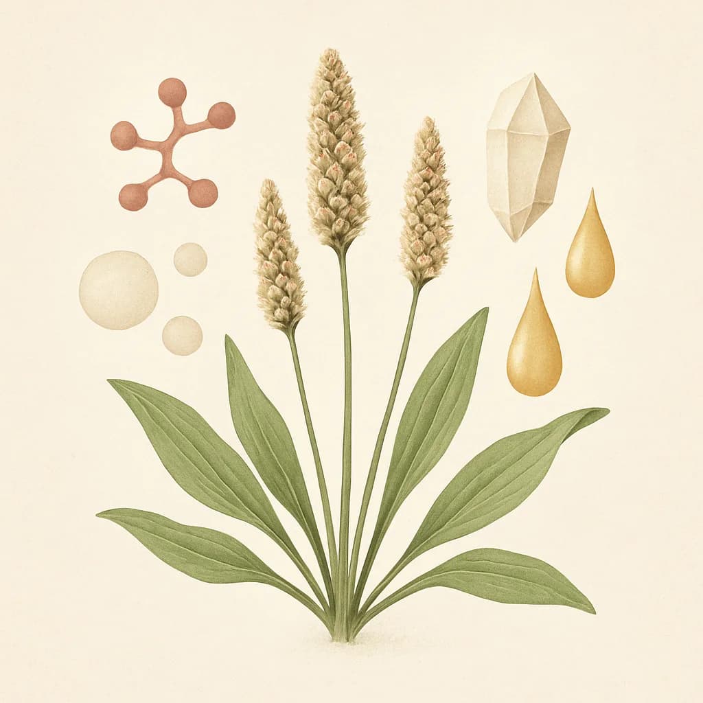 Illustrazione editoriale di Psyllium (Plantago ovata), categoria botanico