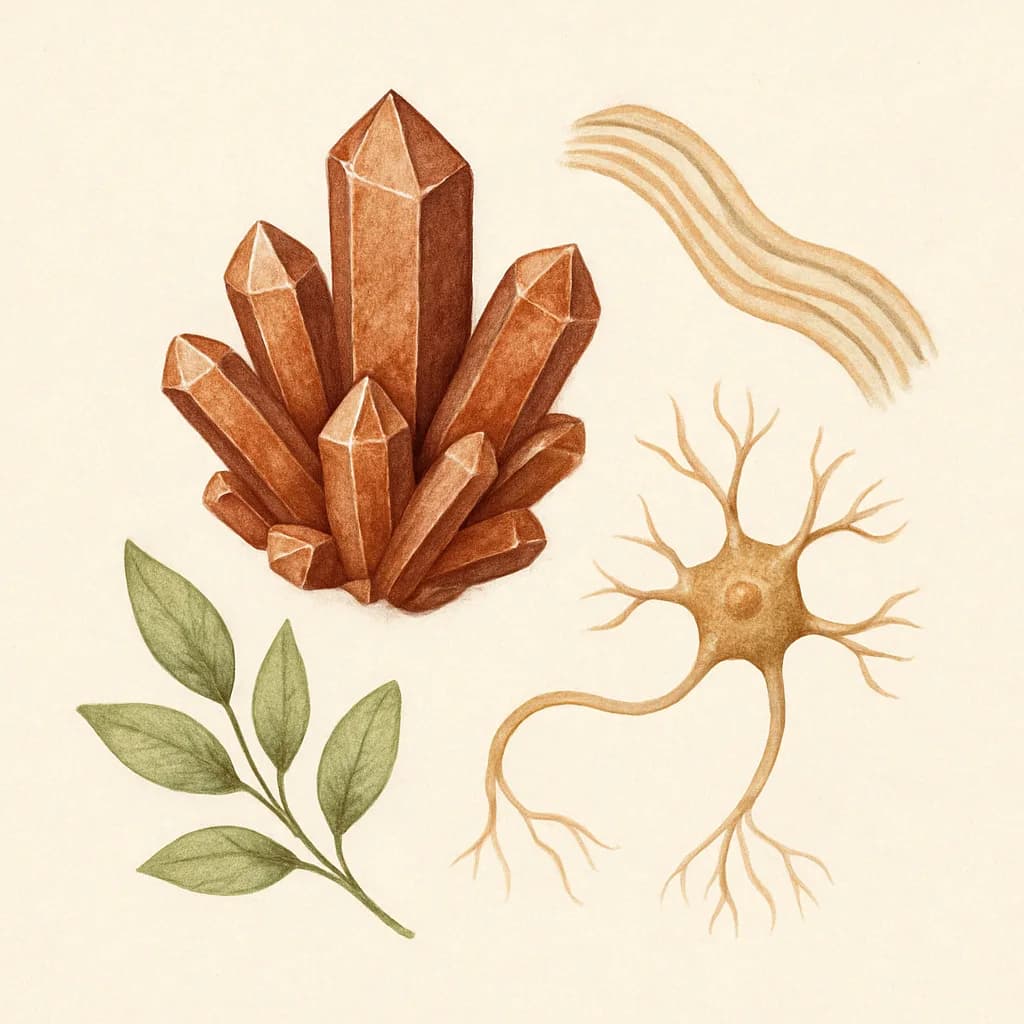 Illustrazione editoriale di Rame, categoria minerale