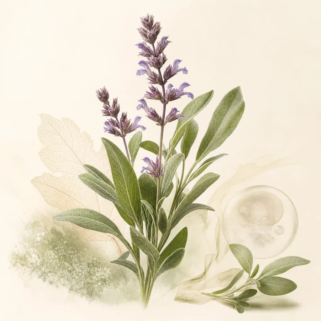 Illustrazione editoriale di Salvia, categoria botanical