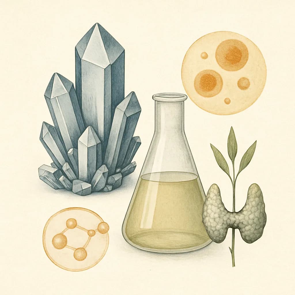 Illustrazione editoriale di Selenio, categoria minerale