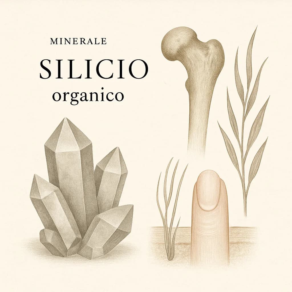 Illustrazione editoriale di Silicio (Silica organica), categoria minerale