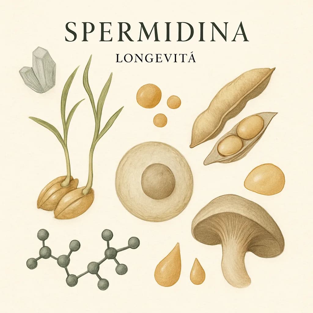 Illustrazione editoriale di Spermidina, categoria longevità