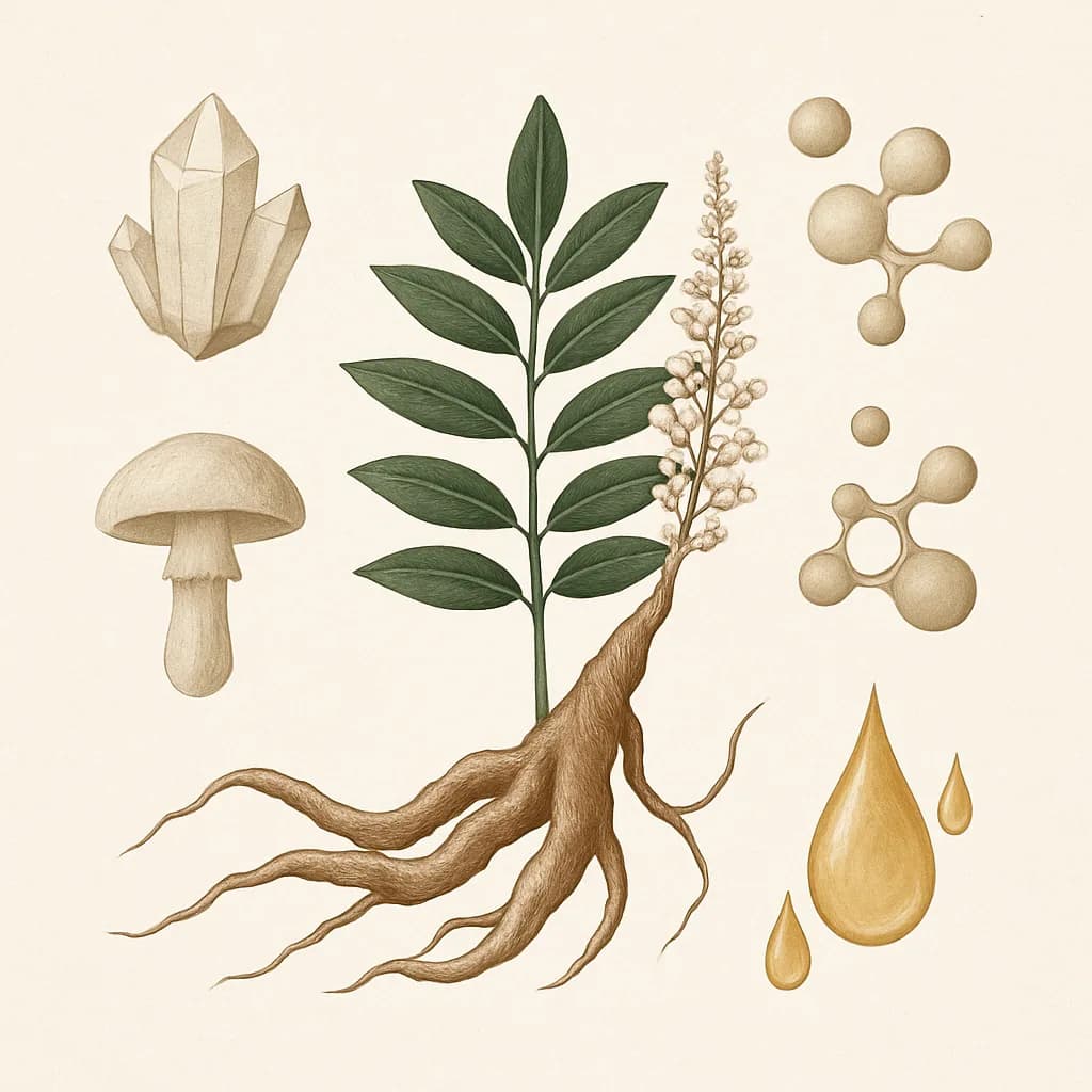 Illustrazione editoriale di Tongkat Ali (Eurycoma longifolia), categoria adattogeno