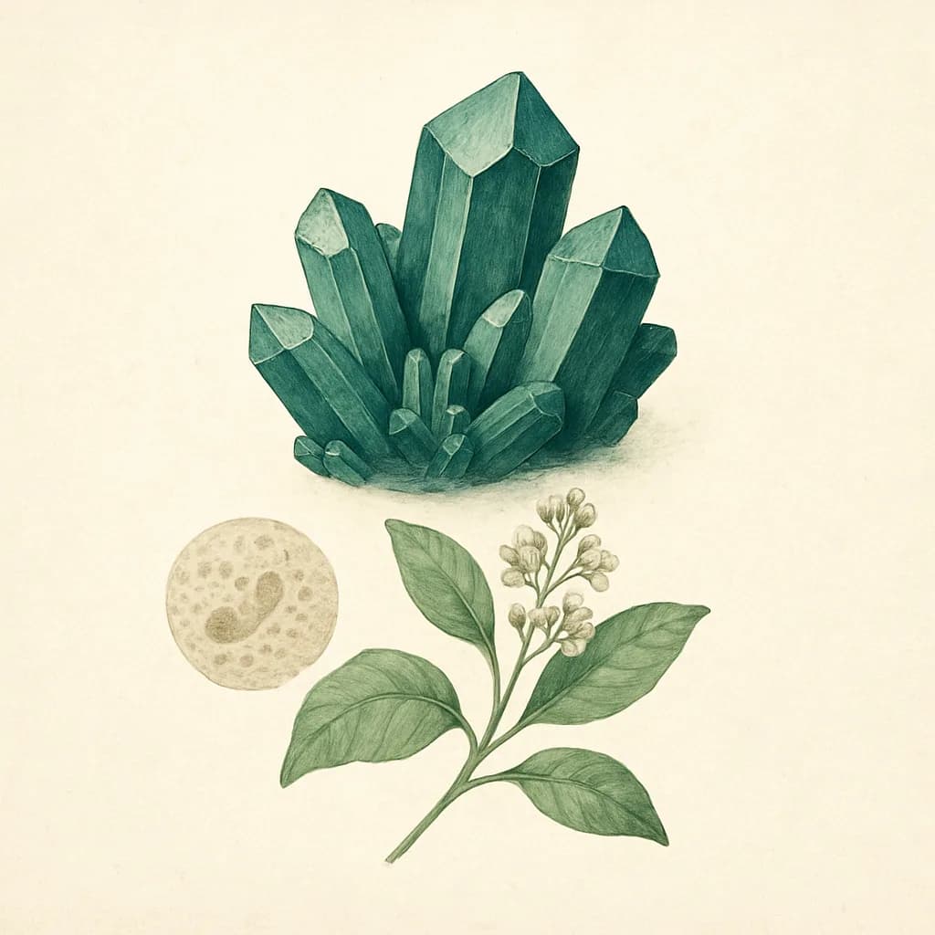 Illustrazione editoriale di Vanadio, categoria minerale