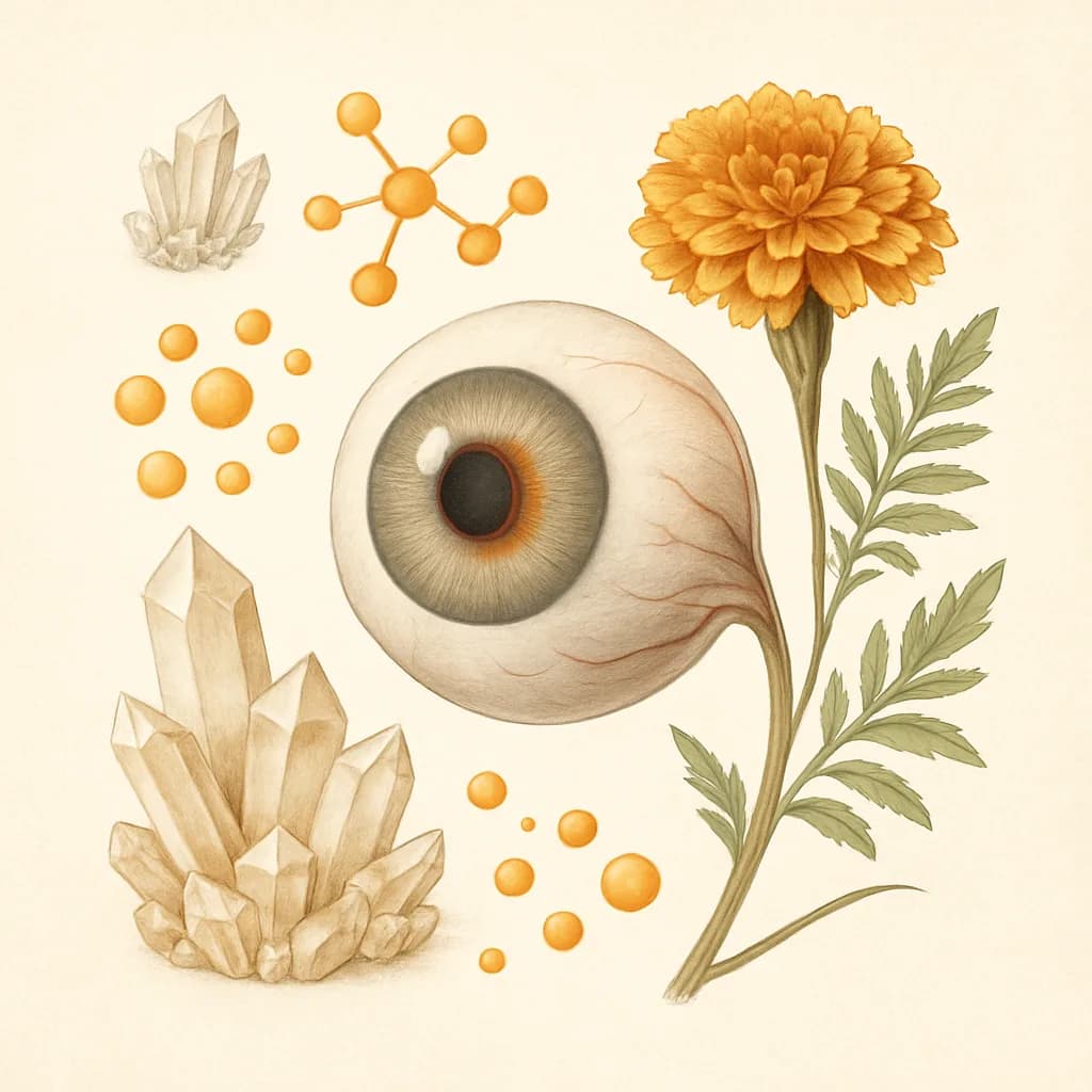 Illustrazione editoriale di Zeaxantina, categoria antiossidante
